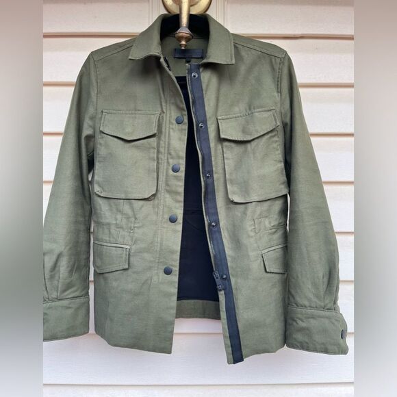Rag & Bone olive color jacket, front applied pockets, snap closure, drawstring,S - Picture 1 of 16